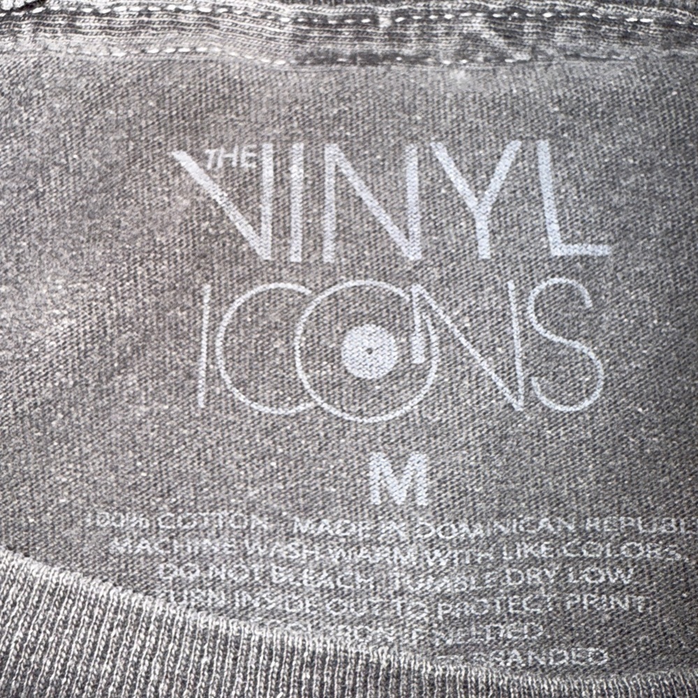 Vinyl Icons Def Leapord Gray Band Tee - M - Picture 3 of 4